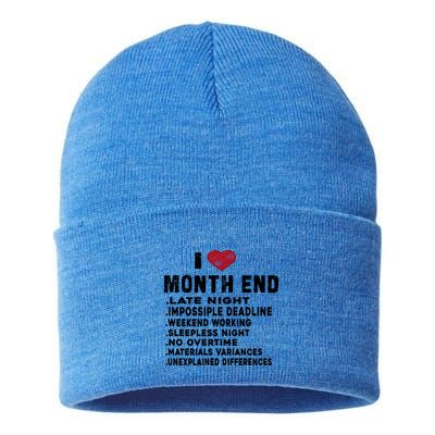 I Love Month End Funny Accountants Quotes Birthday Funny Gift Cool Gift Sustainable Knit Beanie
