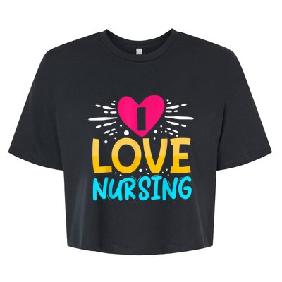 I Love Nursing Bella+Canvas Jersey Crop Tee