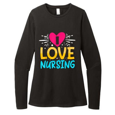 I Love Nursing Womens CVC Long Sleeve Shirt