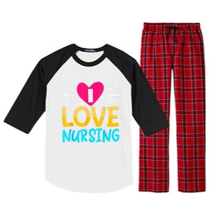 I Love Nursing Raglan Sleeve Pajama Set