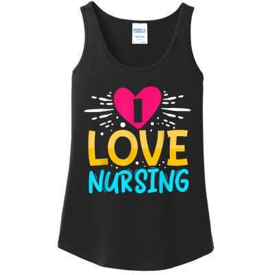 I Love Nursing Ladies Essential Tank