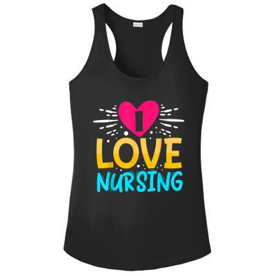 I Love Nursing Ladies PosiCharge Competitor Racerback Tank