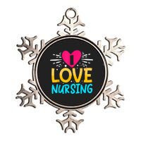 I Love Nursing Metallic Star Ornament