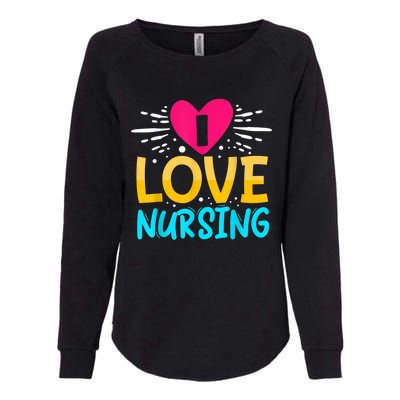 I Love Nursing Womens California Wash Sweatshirt