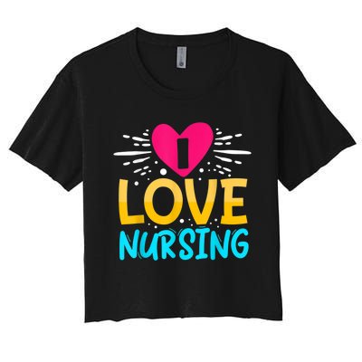 I Love Nursing Women's Crop Top Tee