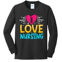 I Love Nursing Kids Long Sleeve Shirt