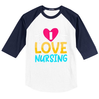 I Love Nursing Baseball Sleeve Shirt