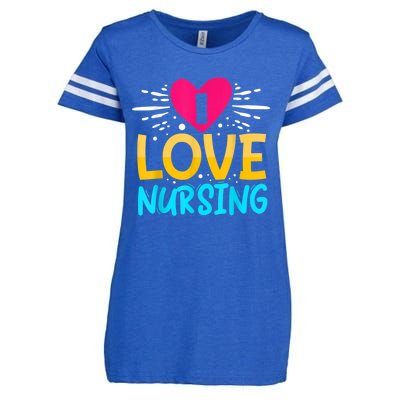 I Love Nursing Enza Ladies Jersey Football T-Shirt