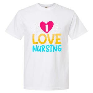 I Love Nursing Garment-Dyed Heavyweight T-Shirt