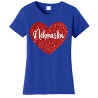 I Love Nebraska Usa Red Heart Cute Gift Women's T-Shirt