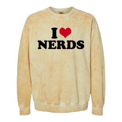 I Love Nerds I Heart Nerds Colorblast Crewneck Sweatshirt