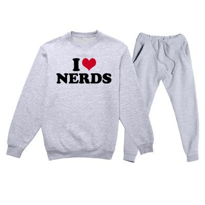 I Love Nerds I Heart Nerds Premium Crewneck Sweatsuit Set