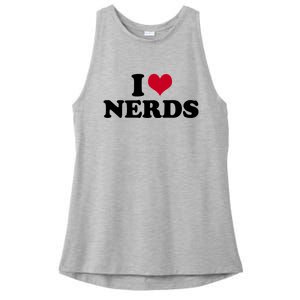 I Love Nerds I Heart Nerds Ladies PosiCharge Tri-Blend Wicking Tank