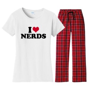 I Love Nerds I Heart Nerds Women's Flannel Pajama Set