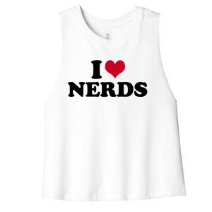 I Love Nerds I Heart Nerds Women's Racerback Cropped Tank