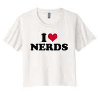 I Love Nerds I Heart Nerds Women's Crop Top Tee