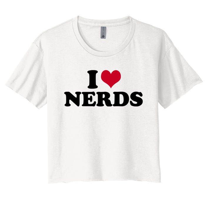 I Love Nerds I Heart Nerds Women's Crop Top Tee