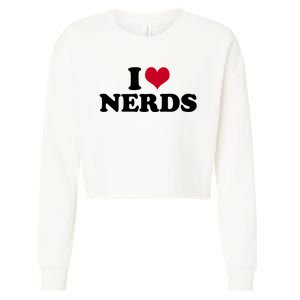 I Love Nerds I Heart Nerds Cropped Pullover Crew