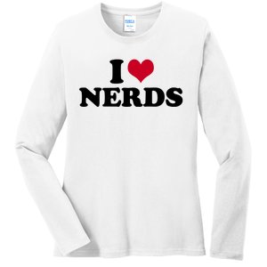 I Love Nerds I Heart Nerds Ladies Long Sleeve Shirt