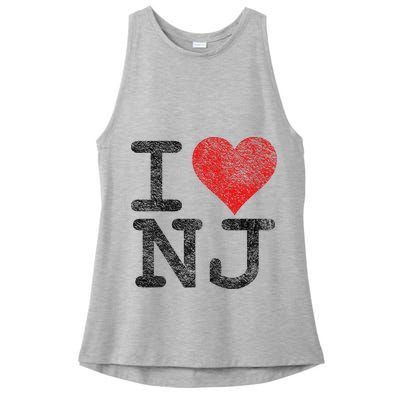 I Love New Jersey I Heart Nj Ladies PosiCharge Tri-Blend Wicking Tank