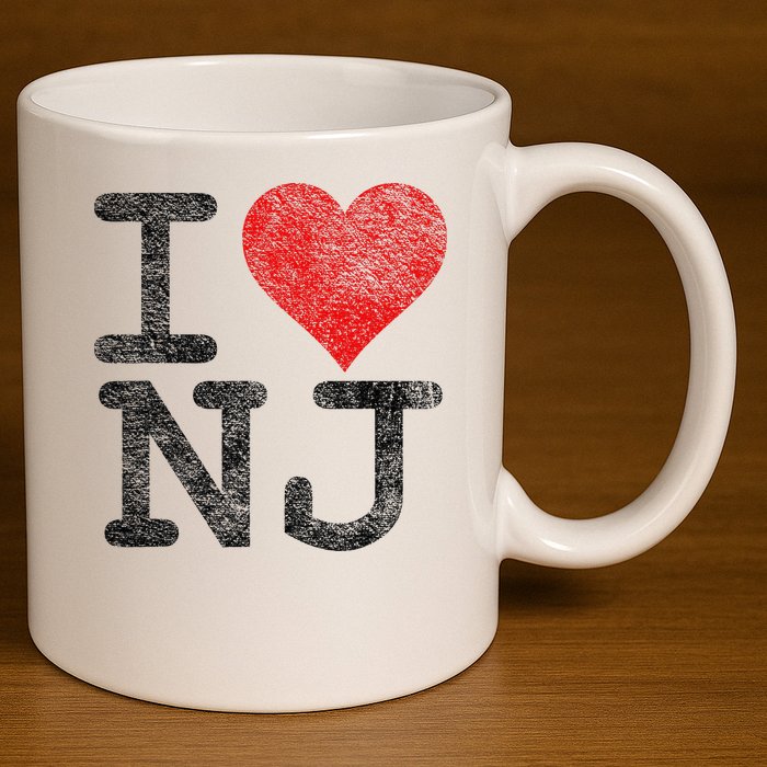 I Love New Jersey I Heart Nj 11oz C Handle Ceramic Mug