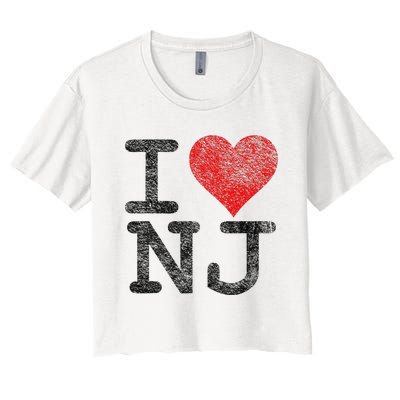 I Love New Jersey I Heart Nj Women's Crop Top Tee