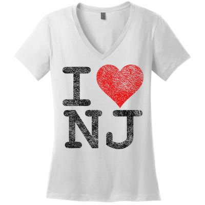 I Love New Jersey I Heart Nj Women's V-Neck T-Shirt
