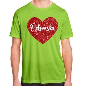 I Love Nebraska Usa Red Heart Gift Adult ChromaSoft Performance T-Shirt