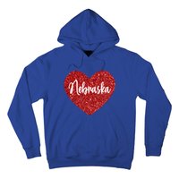 I Love Nebraska Usa Red Heart Gift Hoodie