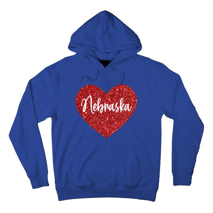 I Love Nebraska Usa Red Heart Gift Hoodie