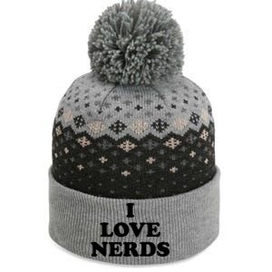 I Love Nerds The Baniff Cuffed Pom Beanie