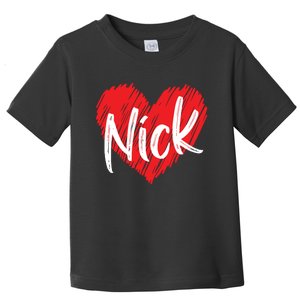 I Love Nick Heart Personalized Name Nick Toddler T-Shirt