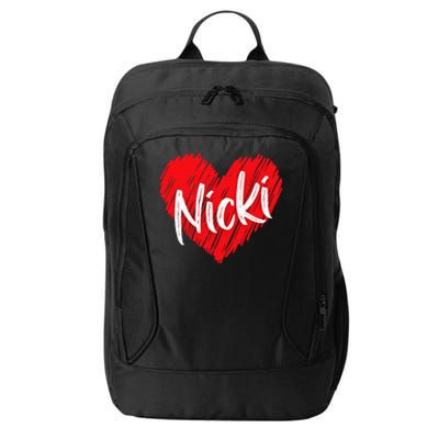 I Love Nicki Heart Personalized Name Nicki City Backpack