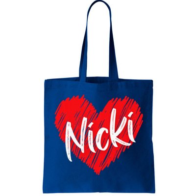 I Love Nicki Heart Personalized Name Nicki Tote Bag