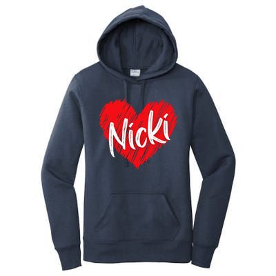 I Love Nicki Heart Personalized Name Nicki Women's Pullover Hoodie