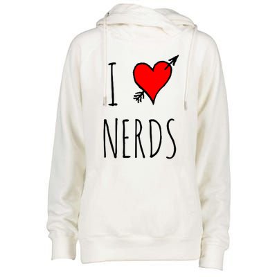 I Love Nerds Womens Funnel Neck Pullover Hood