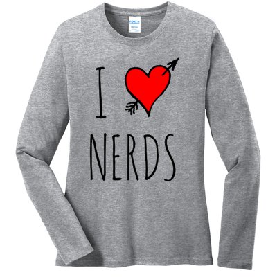 I Love Nerds Ladies Long Sleeve Shirt