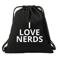 I Love Nerds Funny I Heart Nerds Drawstring Bag