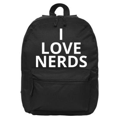 I Love Nerds Funny I Heart Nerds 16 in Basic Backpack