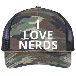 I Love Nerds Funny I Heart Nerds Retro Rope Trucker Hat Cap