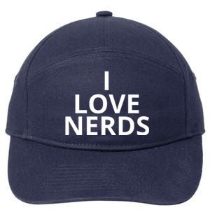 I Love Nerds Funny I Heart Nerds 7-Panel Snapback Hat