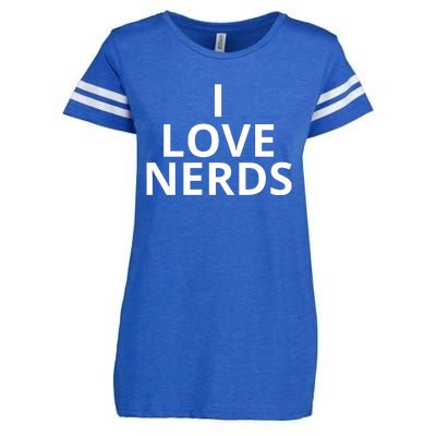 I Love Nerds Funny I Heart Nerds Enza Ladies Jersey Football T-Shirt