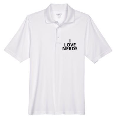 I Love Nerds Funny I Heart Nerds Men's Origin Performance Piqué Polo