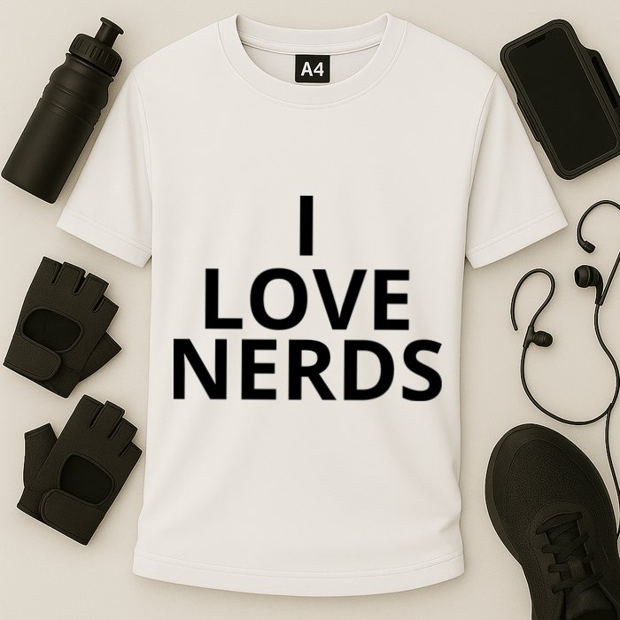 I Love Nerds Funny I Heart Nerds Cooling Performance Crew T-Shirt