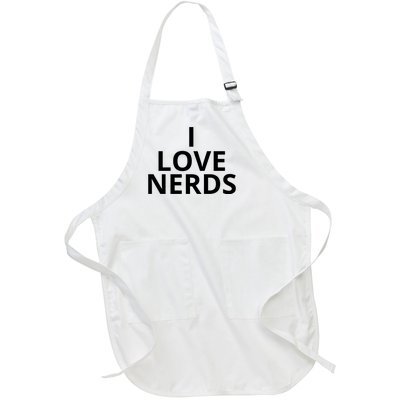 I Love Nerds Funny I Heart Nerds Full-Length Apron With Pockets