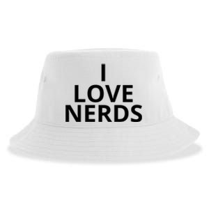 I Love Nerds Funny I Heart Nerds Sustainable Bucket Hat