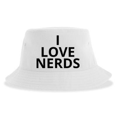 I Love Nerds Funny I Heart Nerds Sustainable Bucket Hat