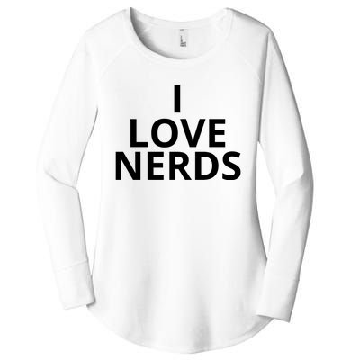 I Love Nerds Funny I Heart Nerds Women's Perfect Tri Tunic Long Sleeve Shirt