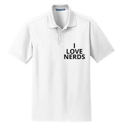 I Love Nerds Funny I Heart Nerds Dry Zone Grid Polo