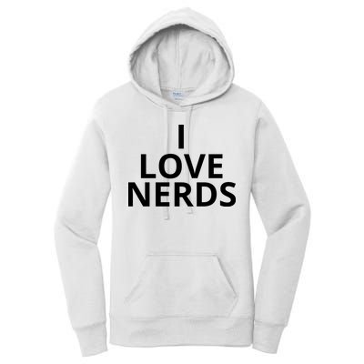I Love Nerds Funny I Heart Nerds Women's Pullover Hoodie